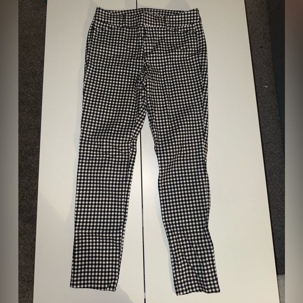 Old Navy Black and White Plaid Pants